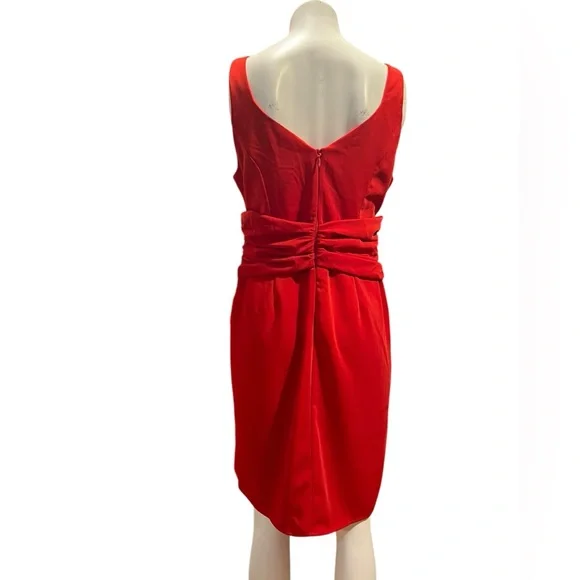 Red Sleeveless Wrap Midi Dress New With Tag - Picture 4 of 12